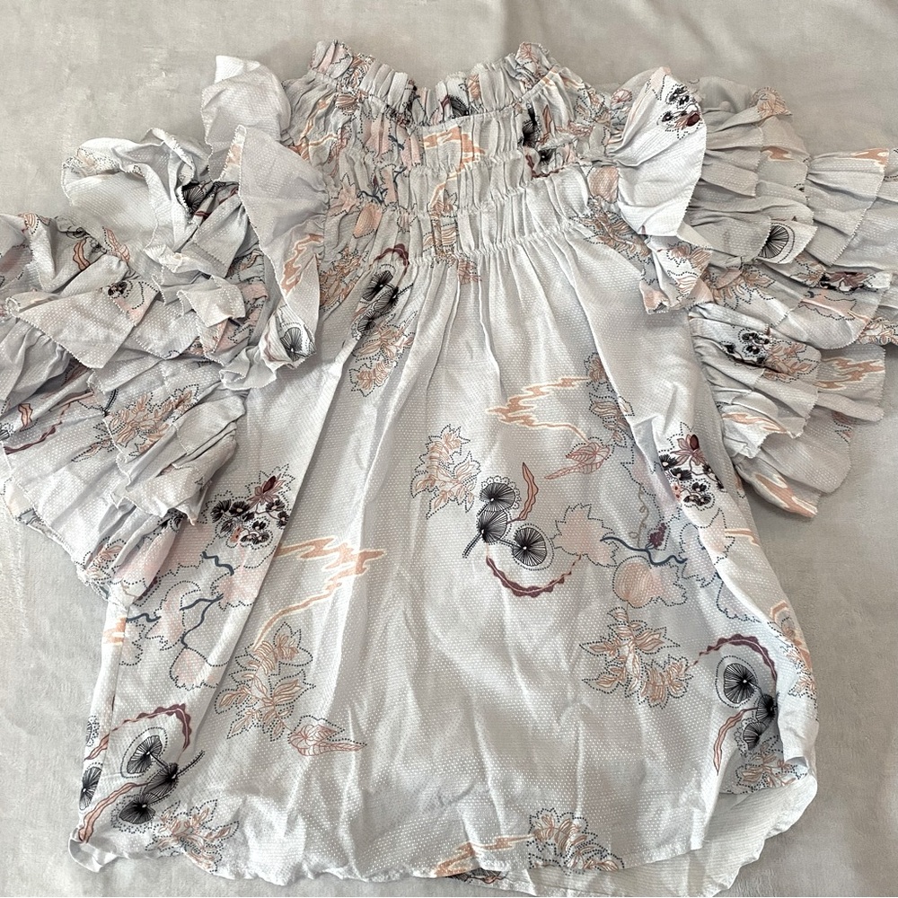 Magali Pascal ruffle blouse with floral print